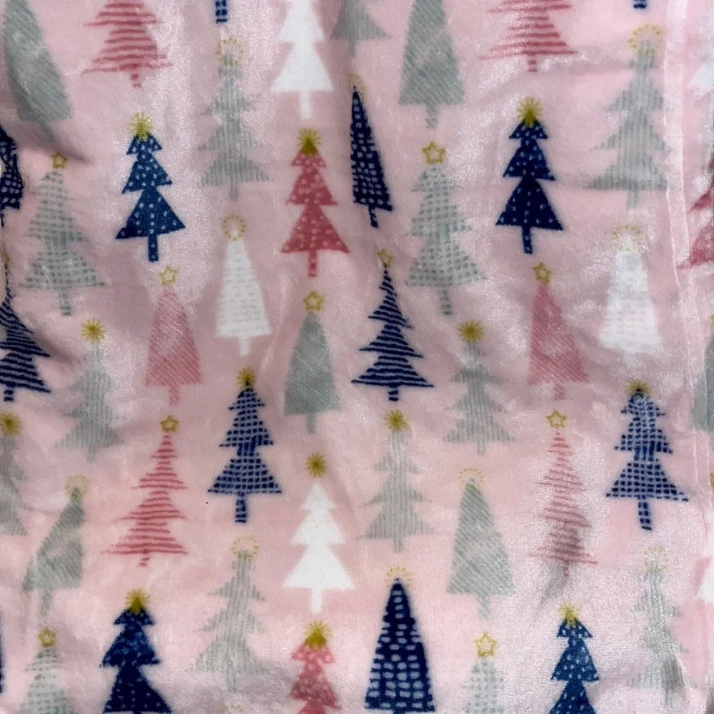 Pink Christmas Plush Throw